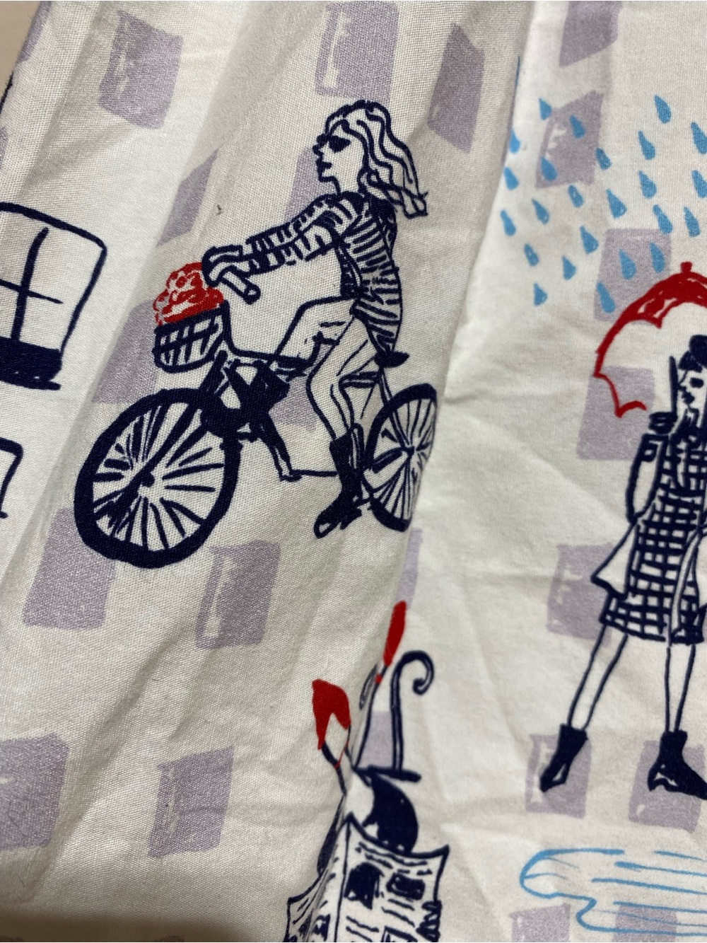 ModCloth “Rainy Day in Paris” Skirt A-Line Novelty whimsical Print Dogs Size M - Picture 6 of 12